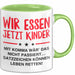 Deutschlehrer Unterricht Tasse Geschenk Lustige Geschenkidee Spruch Wir Essen Ü Jetzt Kinder Grün Trendation