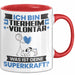 Tierheimvolontär Tasse Geschenk für Tierheimvolontär Geburtstag Lustiger Spruch Kaffee-Becher Was Ist Deine Superkraft Rot Trendation