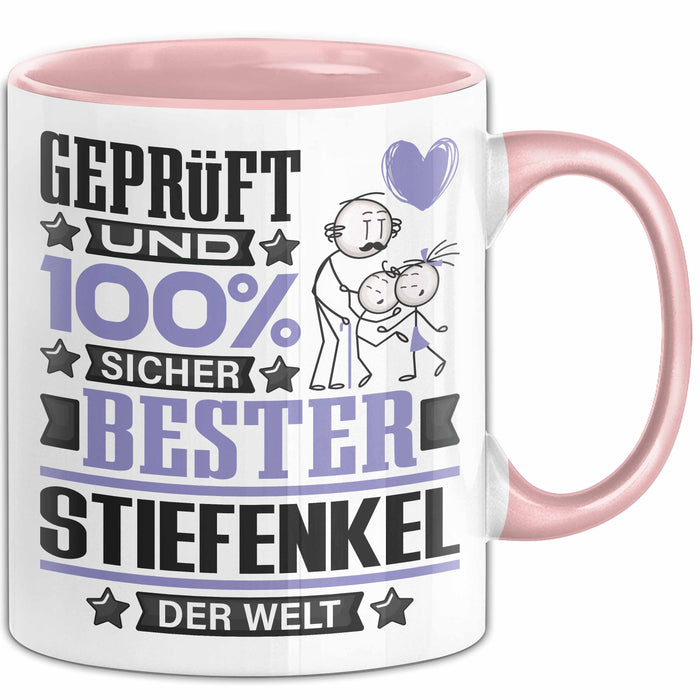 Stiefenkel Geschenk Lustiger Spruch für Stiefenkel Geschenkidee Bester Stiefenkel Der Welt Rosa Trendation