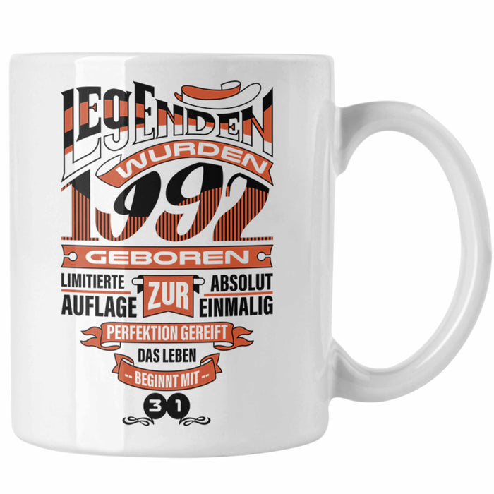 TRENDATION 30. Geburtstag Tasse Frau Mann Geschenk 30er Geschenkidee 30 Mutter Vater Weiß Trendation