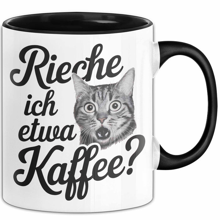 Kaffeeliebhaber Tasse Geschenk Lustige Geschenkidee Spruch Rieche Ich Etwa Kaffee Schwarz Trendation