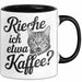 Kaffeeliebhaber Tasse Geschenk Lustige Geschenkidee Spruch Rieche Ich Etwa Kaffee Schwarz Trendation