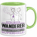 Wanderer Geschenk Tasse Ich Bin Wanderer Aber Sag Doch Einfach Superheld Lustige Geschenkdiee für Wanderer Kaffee-Becher Grün Trendation