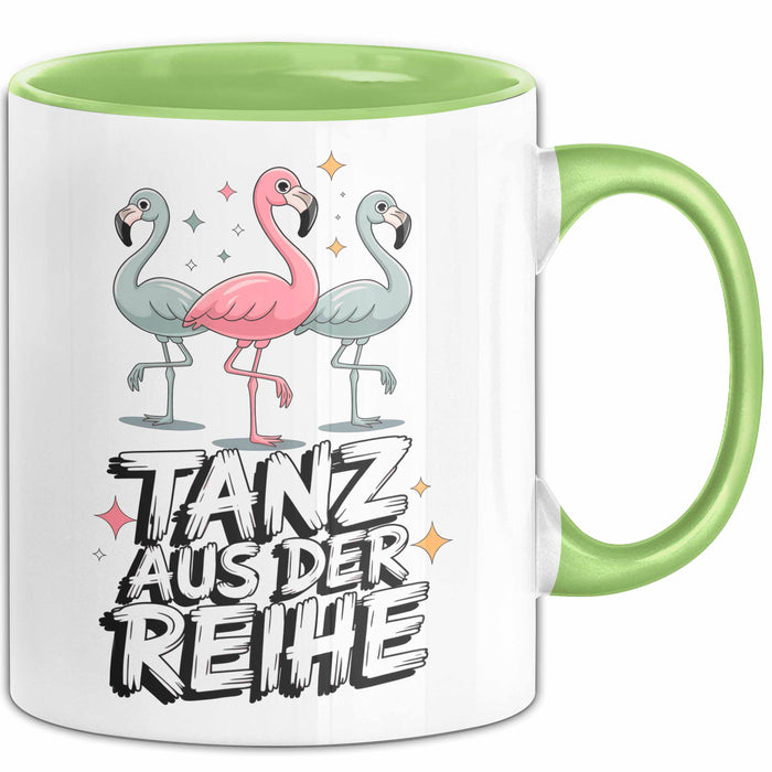 Tänzer Tanzender Flamingo Tasse Geschenk Lustige Geschenkidee Spruch Tanz Aus Der Reihe Grün Trendation