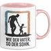 Papa Vatertag Vater Sohn Tasse Becher Geschenk Lustige Geschenkidee Spruch Wie Der Vater So Der Sohn Rosa Trendation