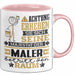 Maler Geschenk Tasse Lustiger Spruch Erheben Sie Sich Der Maler Betritt den Raum Rosa Trendation