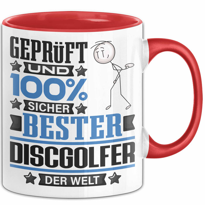 Discgolfer Geschenk Lustiger Spruch für Discgolfer Geschenkidee Bester Discgolfer Der Welt Rot Trendation