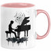 Klavier-Spieler Geschenk Tasse Grafik Piano Spielerin Geschenkidee Becher Rosa Trendation