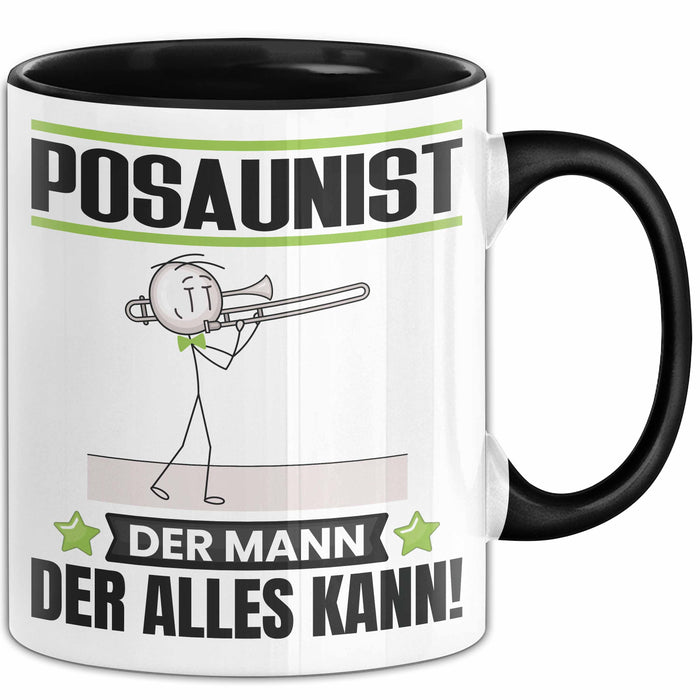 Posaunist Tasse Geschenk für Posaunist Der Mann Der Alles Kann Geschenkidee zum Geburtstag Schwarz Trendation