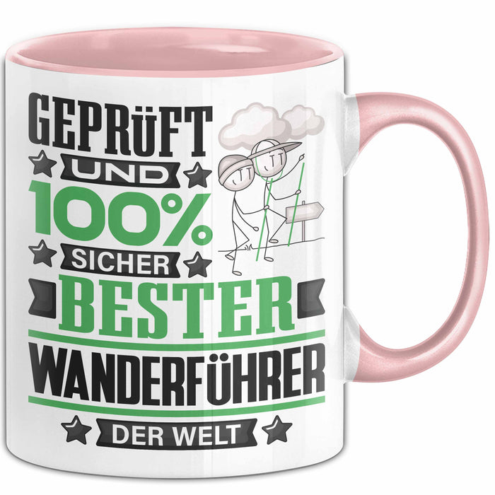 Wanderführer Geschenk Lustiger Spruch für Wanderführer Geschenkidee Bester Wanderführer Der Welt Rosa Trendation