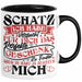 Valentinstag Tasse Geschenk für Ihn Sie Männer Für Paare Freundin Geschenkidee Kaffee-Becher Liebe Ich Hab Versucht Für Dich Das Geschenk Zu Finden Aber Du Hast Ja Bereits Mich Schwarz Trendation