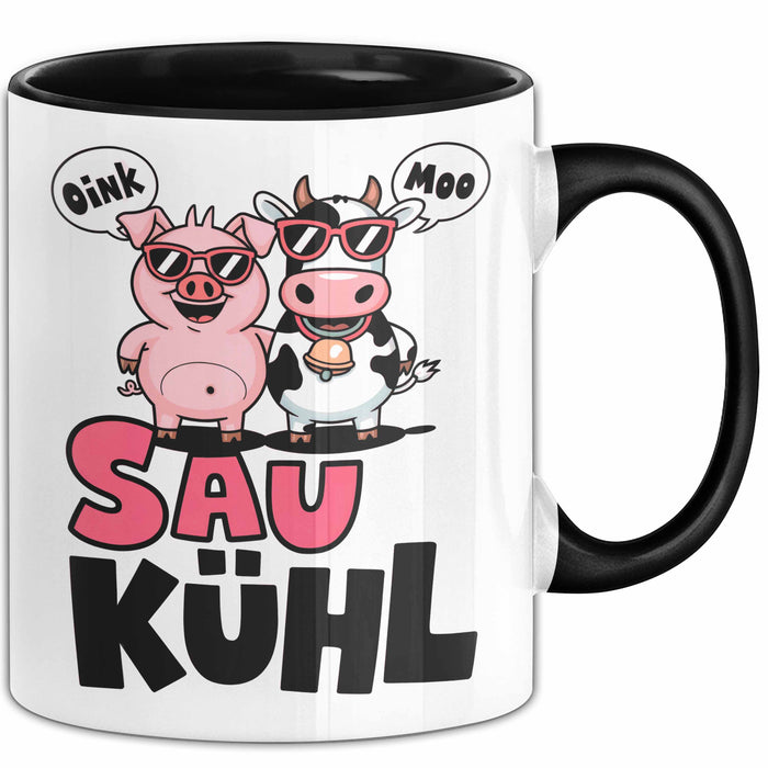 Schweinebauer Schweine Kuh Tier Tasse Geschenk Lustige Geschenkidee Spruch Sau Kuhl Trendation
