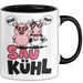Schweinebauer Schweine Kuh Tier Tasse Geschenk Lustige Geschenkidee Spruch Sau Kuhl Trendation