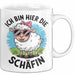 Schaf Tier Tasse Geschenk Lustige Geschenkidee Spruch Ich bin hier die Schäffin Weiß Trendation