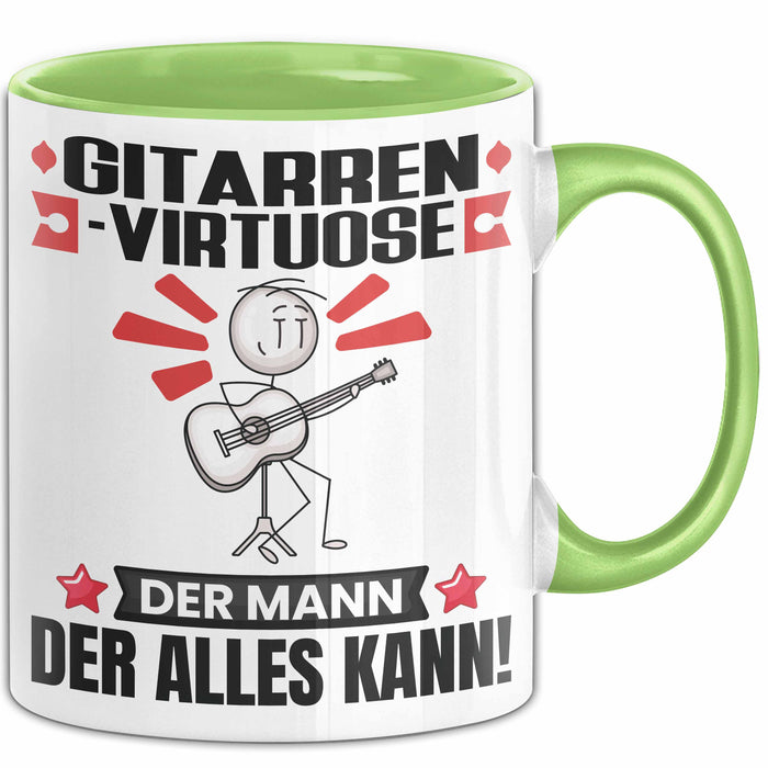 Gitarrenvirtuose Tasse Geschenk für Gitarrenvirtuose Der Mann Der Alles Kann Geschenkidee zum Geburtstag Grün Trendation