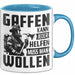 Feuerwehr Tasse Geschenk Gaffen Kann Jeder Helfen Muss Man Wollen Feuerwehrmann Geschenkidee Blau Trendation