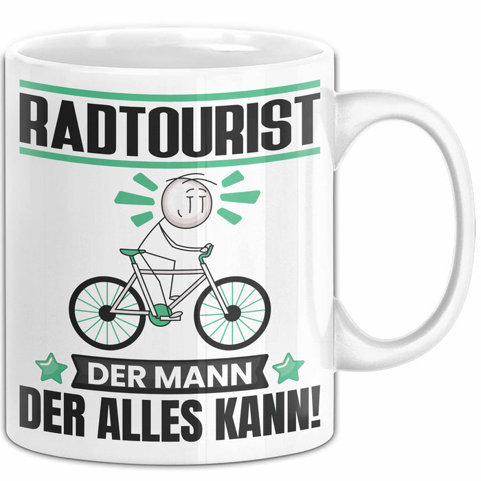 Radtourist Tasse Geschenk für Radtourist Der Mann Der Alles Kann Geschenkidee zum Geburtstag Weiß Trendation