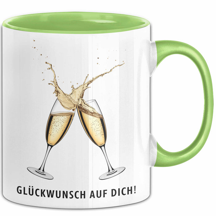 Schüler Abschluss Tasse Geschenk Lustige Geschenkidee Spruch Glückwunsch Auf Dich Grün Trendation