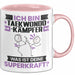 Taekwondo-Kämpfer Tasse Geschenk für Taekwondo-Kämpfer Geburtstag Lustiger Spruch Kaffee-Becher Was Ist Deine Superkraft Rosa Trendation