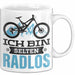 Radfahrer Tasse Geschenk Ich Bin Selten Radlos Fahrrad Spruch Weiß Trendation