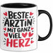 Aerztin Tasse Geschenk Beste Aerztin Mit Ganz Viel Herz Geschenkidee Beruf Schwarz Trendation