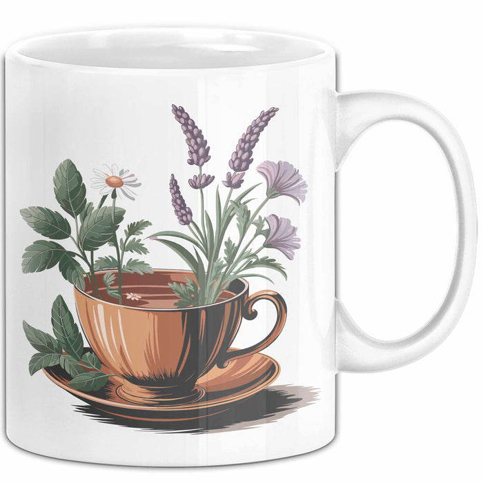 Kräutertee Fan Tasse Geschenkidee für Teezeit Liebhaber Weiß Trendation