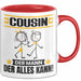 Cousin Tasse Geschenk für Cousin Der Mann Der Alles Kann Geschenkidee zum Geburtstag Rot Trendation