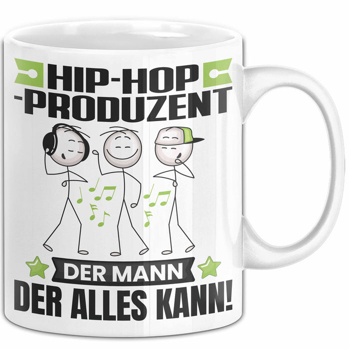 Hip-Hop-Produzent Tasse Geschenk für Hip-Hop-Produzent Der Mann Der Alles Kann Geschenkidee zum Geburtstag Weiß Trendation