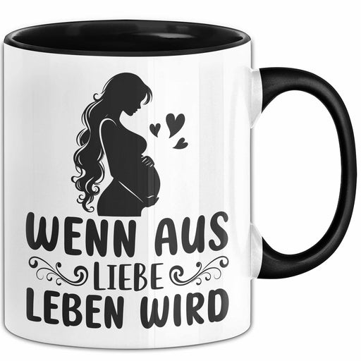 Schwangerschaft Tasse Geschenk Wenn Aus Liebe Leben Wird Geschenkidee Schwangere Frau Trendation