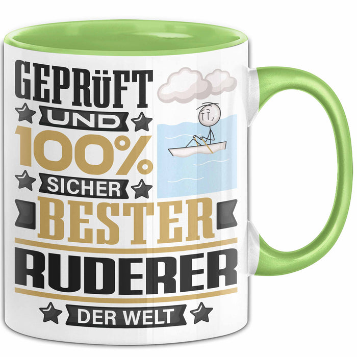 Ruderer Geschenk Lustiger Spruch für Ruderer Geschenkidee Bester Ruderer Der Welt Grün Trendation