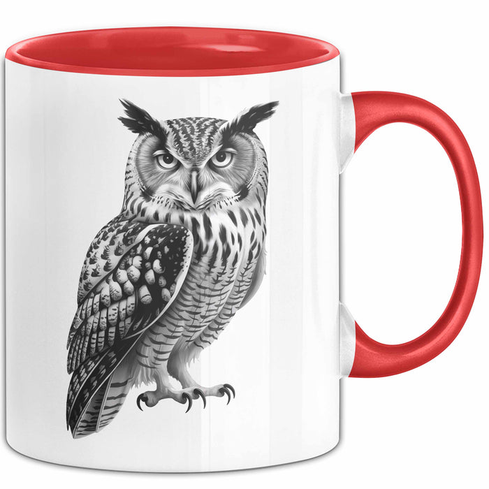 Eule Tierliebhaber Tasse Geschenk Lustige Geschenkidee Spruch Rot Trendation