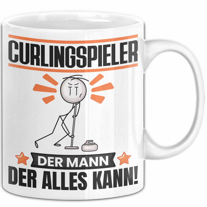 Curlingspieler Tasse Geschenk für Curlingspieler Der Mann Der Alles Kann Geschenkidee zum Geburtstag Weiß Trendation