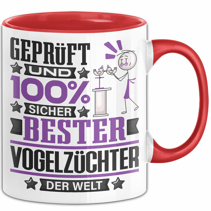 Vogelzüchter Geschenk Lustiger Spruch für Vogelzüchter Geschenkidee Bester Vogelzüchter Der Welt Rot Trendation