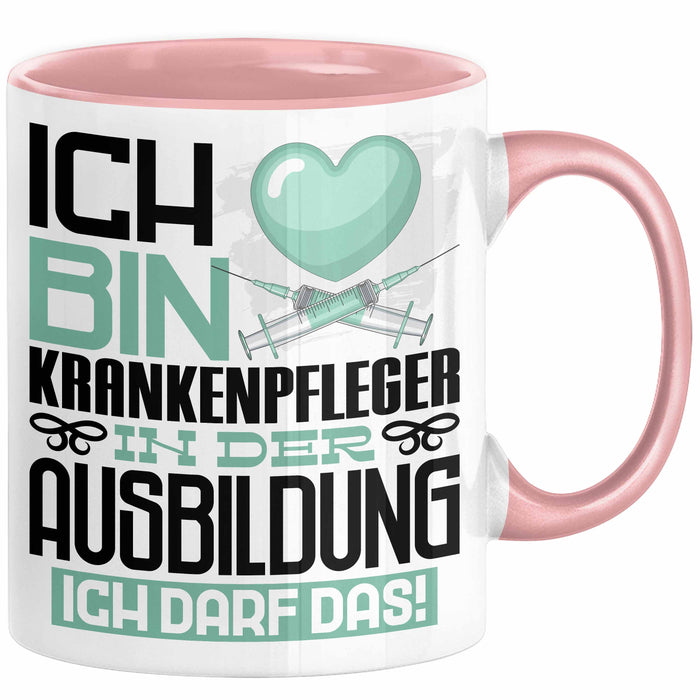 Krankenpfleger Ausbildung Tasse Geschenk Ich Bin Krankenpfleger In Der Ausbildung Ich Darf Das Geschenkidee Spruch Rosa Trendation