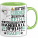 Handballspieler Geschenk Tasse Lustiger Spruch Erheben Sie Sich Der Handballspieler Betritt den Raum Grün Trendation