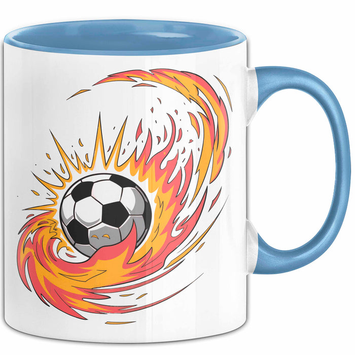 Fußballfan Tasse Geschenkidee für Fußballliebhaber Blau Trendation