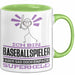 Baseballspieler Geschenk Tasse Ich Bin Baseballspieler Aber Sag Doch Einfach Superheld Lustige Geschenkdiee für Baseballspieler Kaffee-Becher Grün Trendation