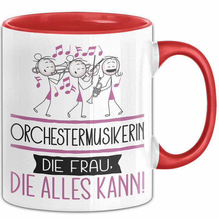 Orchestermusikerin Geschenk Tasse Becher Die Frau Die Allen Kann Geschenkidee für eine Orchestermusikerin Lustig Rot Trendation