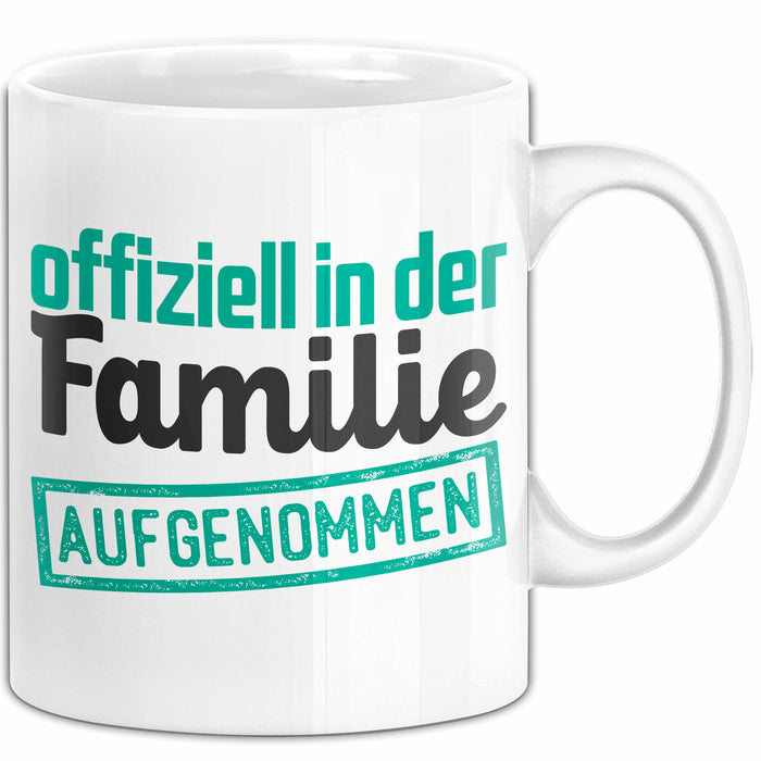 Schwager Tasse Geschenk Schwägerin Offiziell In Der Familie Aufgenommen Lustig Becher Weiß Trendation