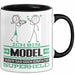 Model Geschenk Tasse Ich Bin Model Aber Sag Doch Einfach Superheld Lustige Geschenkdiee für Model Kaffee-Becher Schwarz Trendation