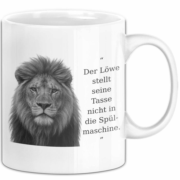 Der Löwe Stellt Seine Tasse Nicht In Die Spülmaschine Büro Becher Geschenk Weiß Trendation
