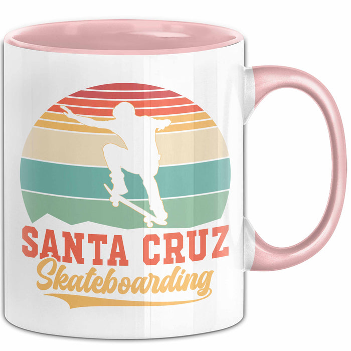 Skateboard Skater Fans Bzw Skateboard Tasse Becher Geschenk Mädchen Jungs Santa Cruz Rosa Trendation