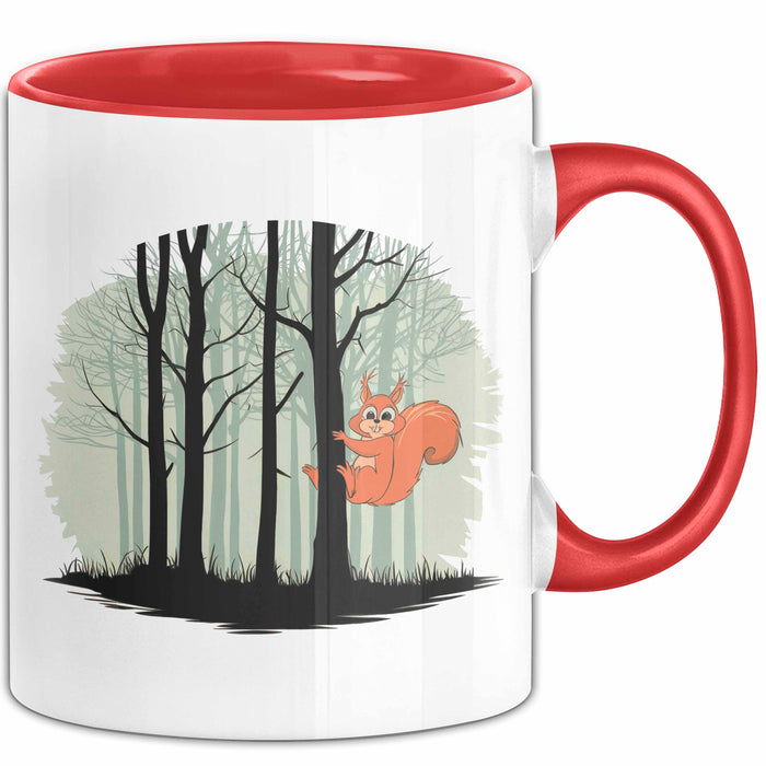Eichhörnchen Tierliebhaber Tasse Geschenk Lustige Geschenkidee Spruch Rot Trendation