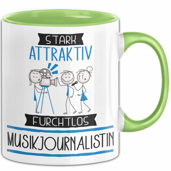 Musikjournalistin Tasse Geschenk Becher Stark Attraktiv Furchtlos Musikjournalistin Lustige Geschenkidee Grün Trendation