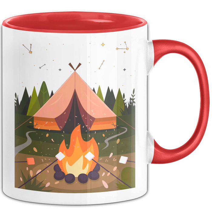Camper Tasse Geschenk Lustige Geschenkidee Spruch Für Outdoor Abenteurer Rot Trendation