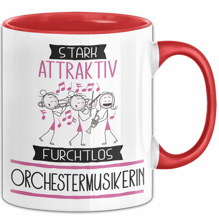 Orchestermusikerin Tasse Geschenk Becher Stark Attraktiv Furchtlos Orchestermusikerin Lustige Geschenkidee Rot Trendation
