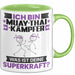 Muay-Thai-Kämpfer Tasse Geschenk für Muay-Thai-Kämpfer Geburtstag Lustiger Spruch Kaffee-Becher Was Ist Deine Superkraft Grün Trendation