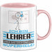 Lehrer Geschenk Tasse Ich Bin Lehrer Aber Sag Doch Einfach Superheld Lustige Geschenkdiee für Lehrer Kaffee-Becher Rosa Trendation