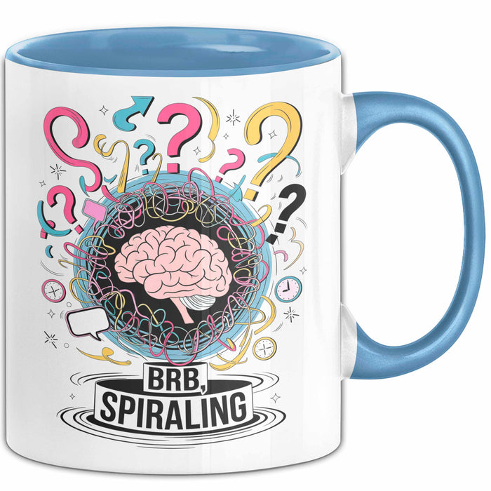 Überdenker Tasse Geschenk Lustige Geschenkidee Spruch Für Beschäftigte Köpfe Blau Trendation