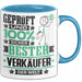 Verkäufer Geschenk Lustiger Spruch für Verkäufer Geschenkidee Bester Verkäufer Der Welt Blau Trendation